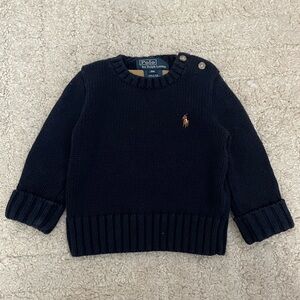 Ralph Lauren Baby Boy Warm Button-Up Shirt – Navy Blue, 9M